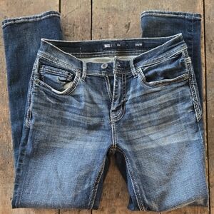 BKE Men's Slim Straight Jeans in Medium Wash Blue